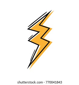 color thunder symbol icon warning alert