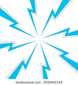 Farbe Donner, weißer Hintergrund. Konfrontationsbild eines Donnerbolzens. Flache Illustration einfacher Vektor. Vorlage für Comic. Neonfarbe. Stil der Wettbewerb Design-Vorlage ohne Text.