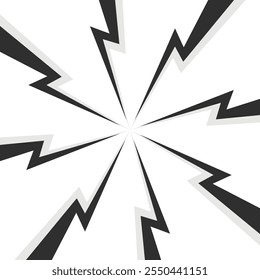 Color Thunder, white background. Confrontation image illustration of thunder bolt. Flat illustration simple Vector. Template for comic. Neon color. Style of competition design template without text.
