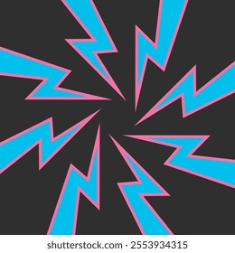 Color Thunder, white background. Confrontation image illustration of thunder bolt. Flat illustration simple Vector. Template for comic. Neon color. Style of competition design template without text.