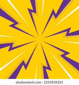 Color Thunder, white background. Confrontation image illustration of thunder bolt. Flat illustration simple Vector. Template for comic. Neon color. Style of competition design template without text.