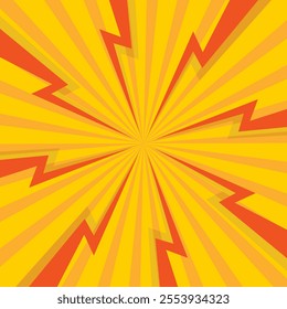 Color Thunder, white background. Confrontation image illustration of thunder bolt. Flat illustration simple Vector. Template for comic. Neon color. Style of competition design template without text.