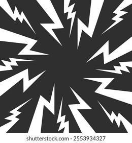 Color Thunder, white background. Confrontation image illustration of thunder bolt. Flat illustration simple Vector. Template for comic. Neon color. Style of competition design template without text.
