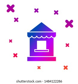 Color Ticket box office icon isolated on white background. Ticket booth for the sale of tickets for attractions and sports. Gradient random dynamic shapes. Vector Illustration