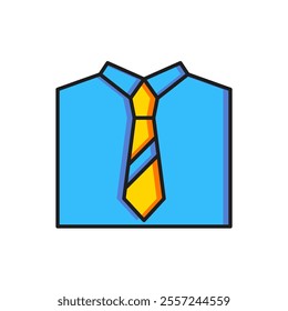 Color Tie icon isolated on white background. Necktie and neckcloth symbol. Flat filled outline style with shadow. Vector