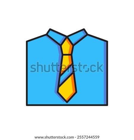Color Tie icon isolated on white background. Necktie and neckcloth symbol. Flat filled outline style with shadow. Vector