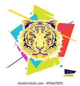 Color tiger head.