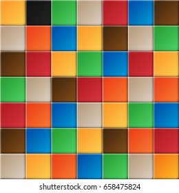 color tiles seamless pattern with squares with highlights and shadows