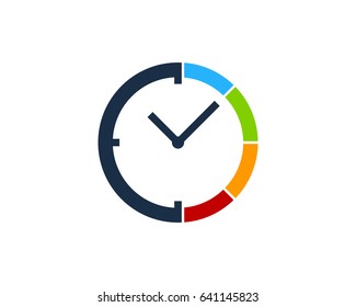 Color Time Icon Logo Design Element