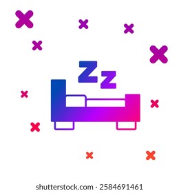 Color Time to sleep icon isolated on white background. Sleepy zzz. Healthy lifestyle. Gradient random dynamic shapes. Vector