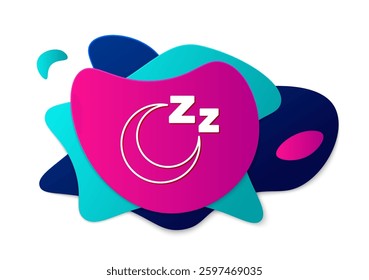 Color Time to sleep icon isolated on white background. Sleepy zzz. Healthy lifestyle. Abstract banner with liquid shapes. Vector