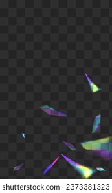 Color Tinsel Vector Transparent Background. Gradient Glitter Effect Poster. Glow Kaleidoscope Isolated Texture. Rainbow Glamour Flare Branch.