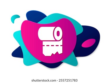 Color Toilet paper roll icon isolated on white background. Abstract banner with liquid shapes. Vector