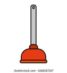 color toilet plunger tool to plumber equipment