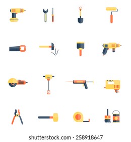 Color tools for repair and home improvement in pastel color isolated vector illustration