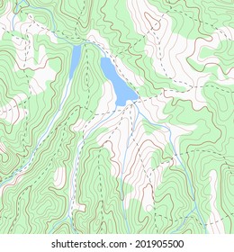 Color Topographic Contour Map Background, Stock Vector Graphic Illustration