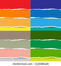 Color Torn Paper Big Set, Vector Illustration