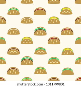 color tortilla tacos food icons seamless pattern eps10