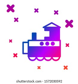 Color Toy train icon isolated on white background. Gradient random dynamic shapes. Vector Illustration
