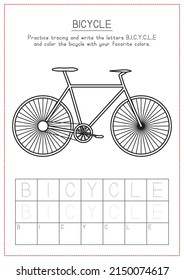 Color, Trace, and Write Bicycle