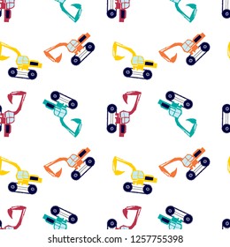 color tractor pattern child tee illustration art vector 