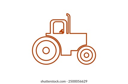 Color Tractor Vehicle Icon or Logo Design 