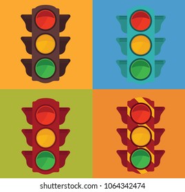 Color Traffic light icons 3