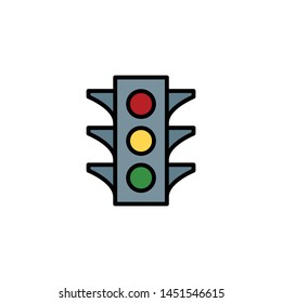 color traffic light icon-vector. perfect traffic light symbol. web design and mobile design. white background.