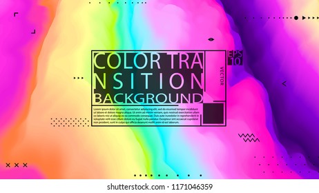 Color transition background. Poster design. Banner temolate. Splash. Motion. Trendy backdrop. Modern illustration. Futuristic. Stylish concept. Flyer. Poster.