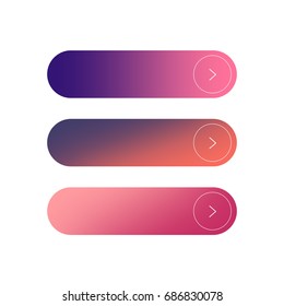 Color transition call to action buttons set, flat design illustration buttons with colorful gradient for your brilliant Web button, mobile devices, icons, banner and more.
