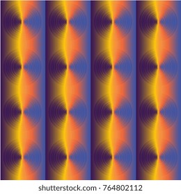 Color transition space pattern. Courageous and bright 3D round shaped background. Abstract round shape. Sample texture with cone form illusion.