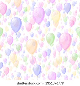 color transparent balloons. vector seamless pattern. simple repetitive baby background. textile paint. fabric swatch. wrapping paper