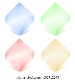 Color transparent glass cubes, vector eps10 illustration