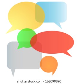 Color transparent speech bubbles in conversation