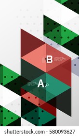 Color transparent trianlge tiles with infographic elements. Vector template background for workflow layout, diagram, number options or web design