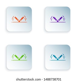 Color Trap hunting icon isolated on white background. Set icons in colorful square buttons. Vector Illustration