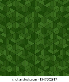 color trapezes. trapezium and hexagon geometric shapes. vector seamless pattern. simple green technical repetitive background. textile paint. fabric swatch. wrapping paper. continuous print