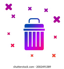 Color Trash can icon isolated on white background. Garbage bin sign. Recycle basket icon. Office trash icon. Gradient random dynamic shapes. Vector Illustration