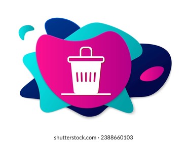 Color Trash can icon isolated on white background. Garbage bin sign. Recycle basket icon. Office trash icon. Abstract banner with liquid shapes. Vector