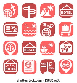 Color Travel Icons Set Created For Mobile, Web And Applications.
