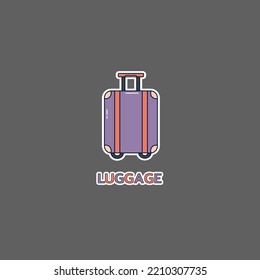 Color Travel luggage suitcase icon sticker for website design and mobile app development. Simple Element from travel collection isolated with gray background, Time to travel them