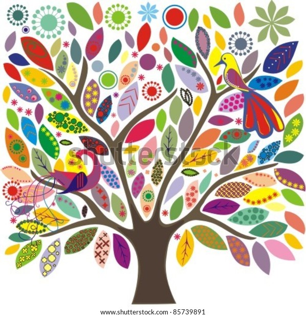 Color Tree Stock Vector (royalty Free) 85739891