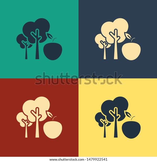 Color Tree Apple Icon Isolated On Stock Vector Royalty Free