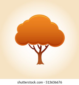 Color Tree Icon. Vector Illustration.