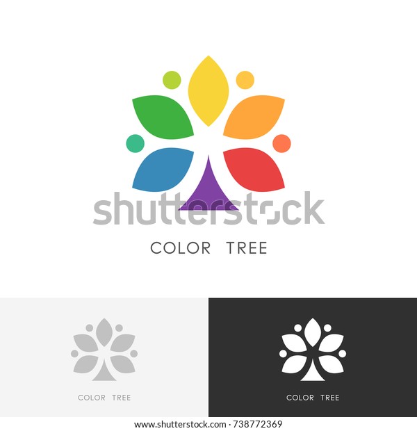 Color Tree Logo Bright Colored Plant Royalty Free Stock Image