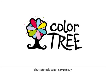 Color tree, logo, flower