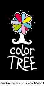 Color tree, logo, flower