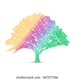 color tree logo on white background