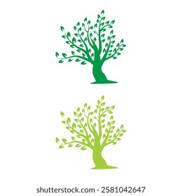 Color tree set vector design