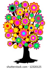 Color tree - vector illustration